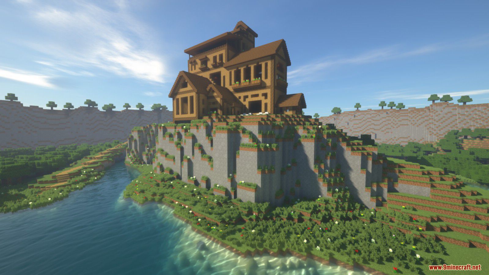 Cliffside Wooden Mansion Map For Minecraft Minecraft Net Hot Sex Picture