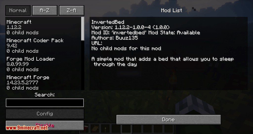 Inverted Bed mod for minecraft 08