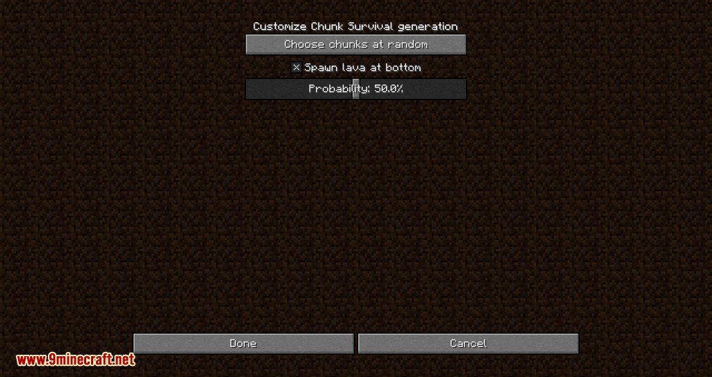 Chunk Survival Generator Mod 1.12.2 (Challenge Yourself At the Next - 9Minecraft.Net