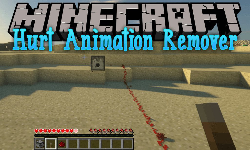 Hurt Animation Remover mod for minecraft logo