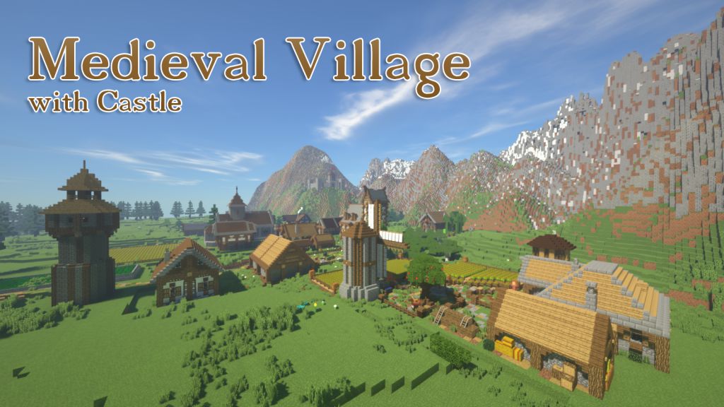 medieval village and castle map minecraft 1.12.2