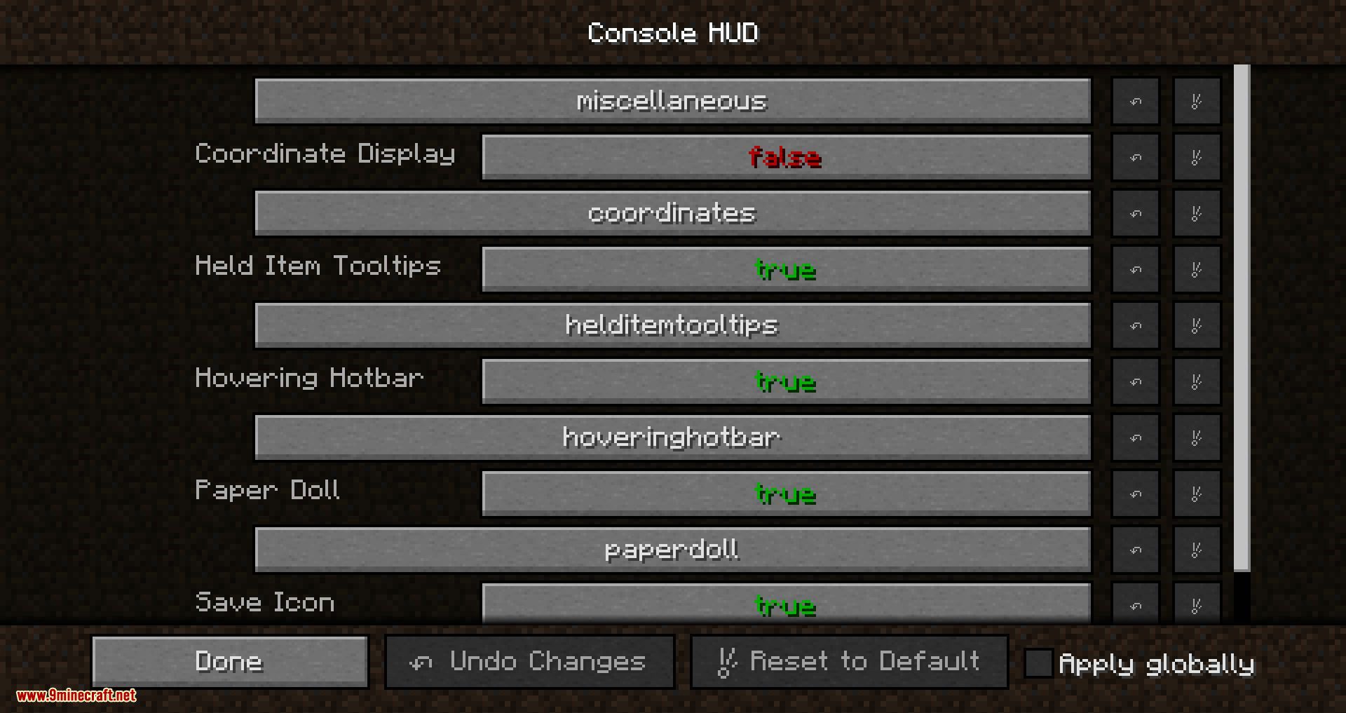 Console HUD mod for minecraft 09
