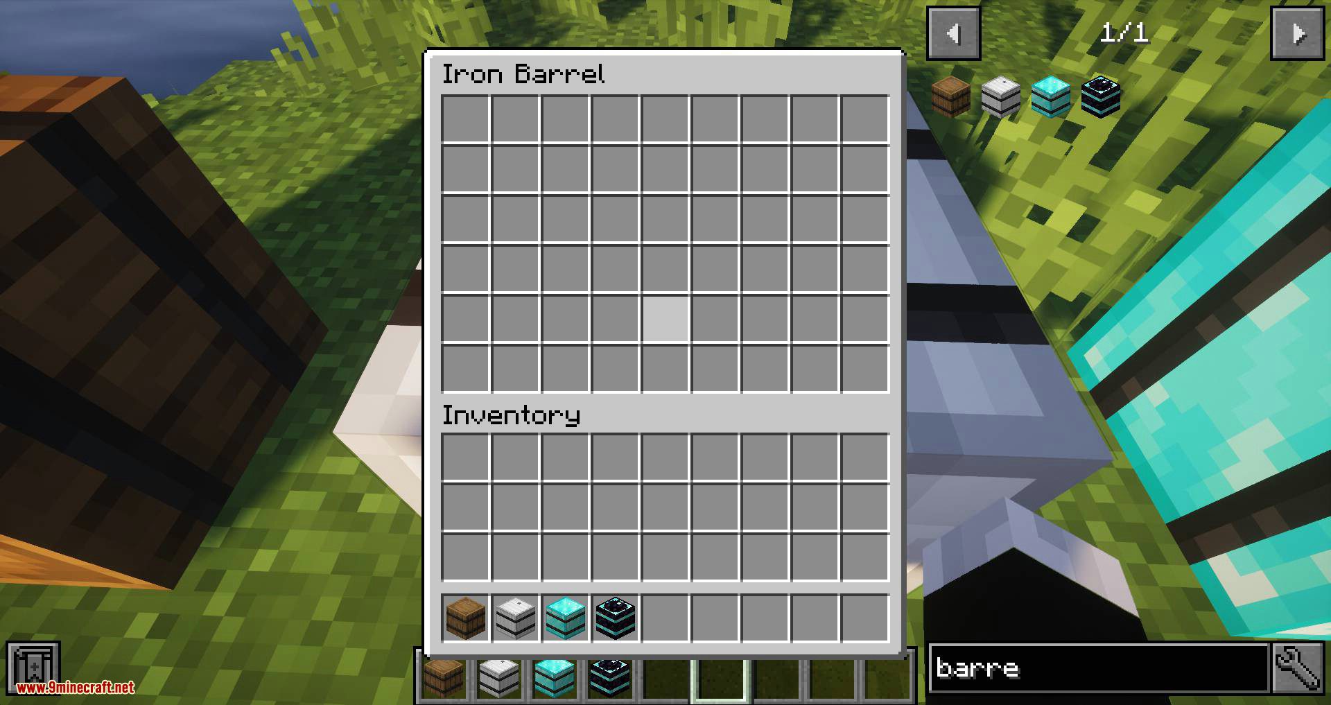 Diamond Barrels mod for minecraft 03