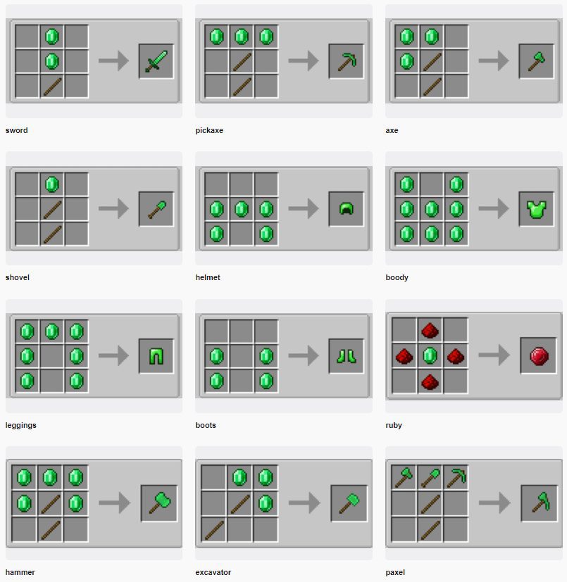 minecraft crafting guide tools