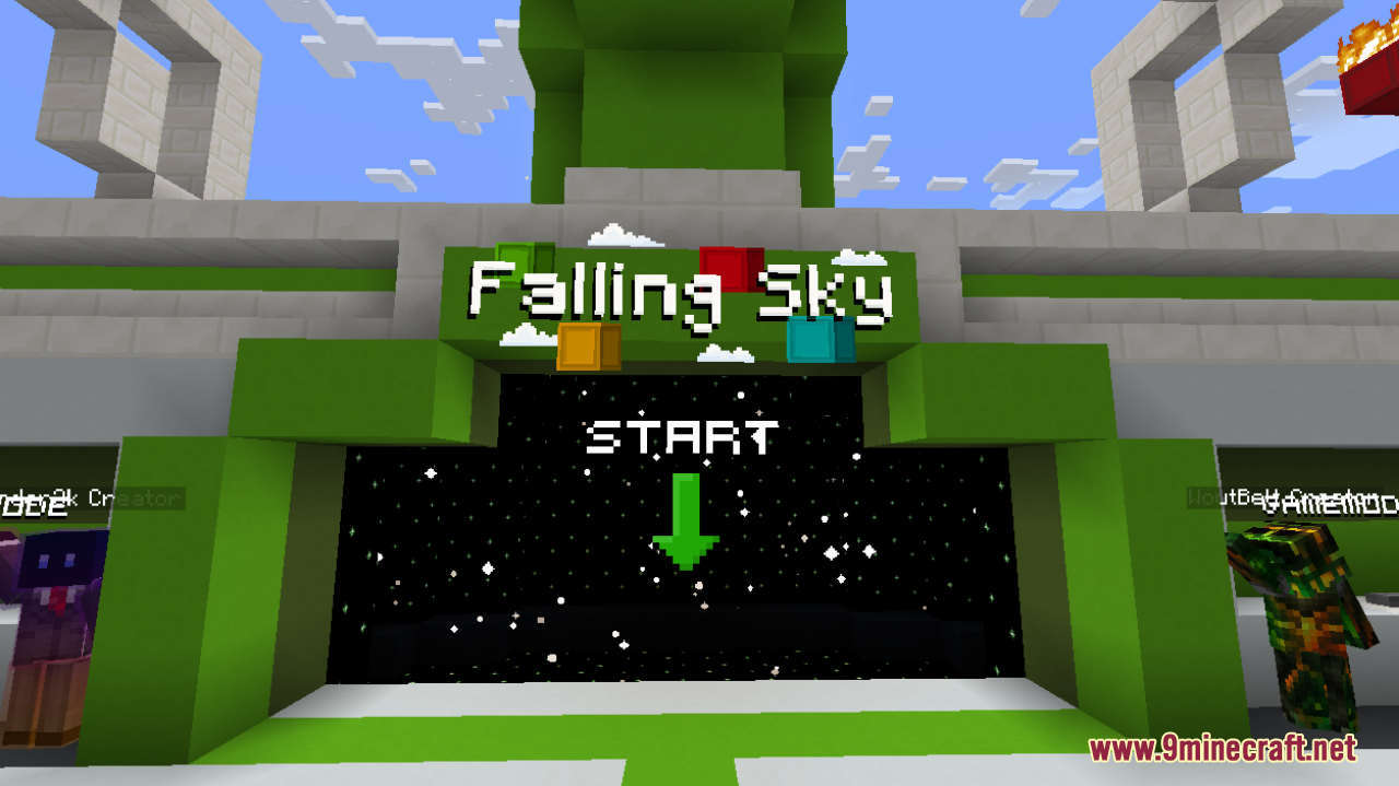 Falling Sky Map (1.18.2) - Dodge the Falling Bricks! - 9Minecraft.Net