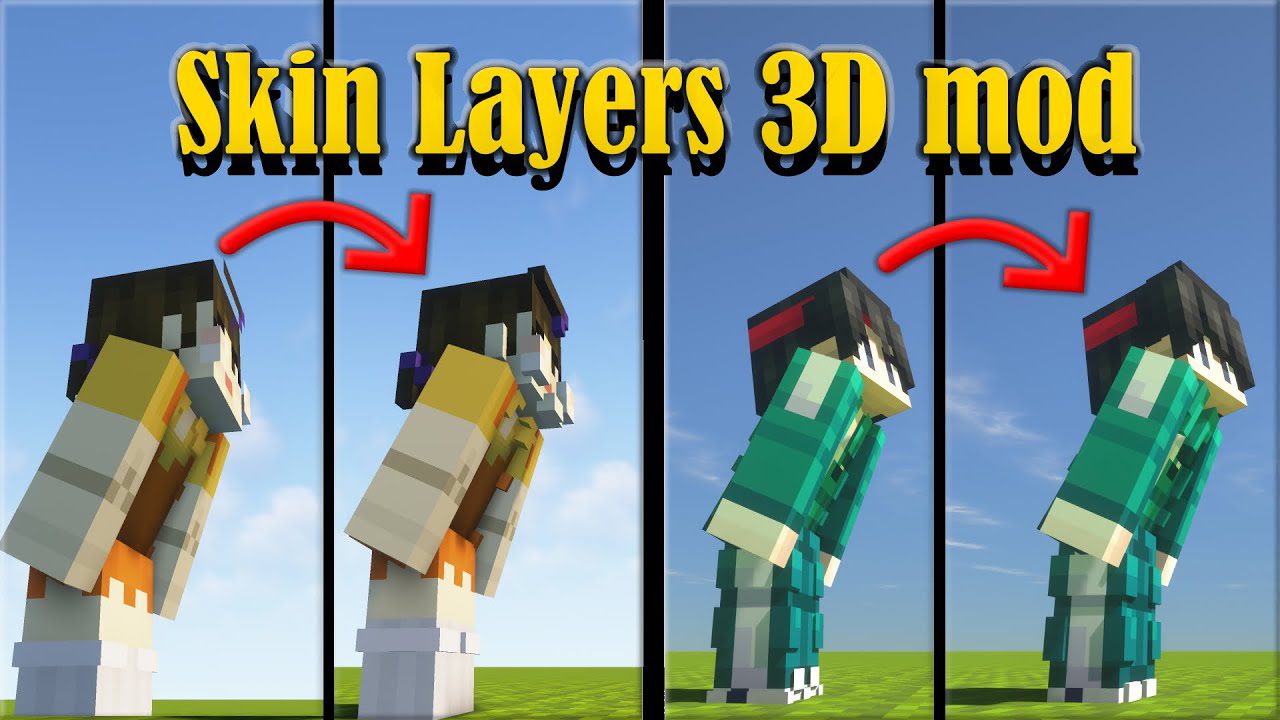 Skin Layers 3D Mod (1.20.4, 1.19.4) - Render The Player Skin Layer.