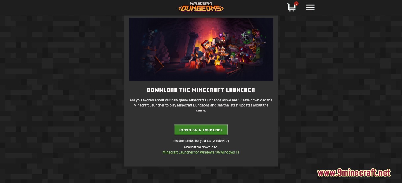 download minecraft dungeons launcher