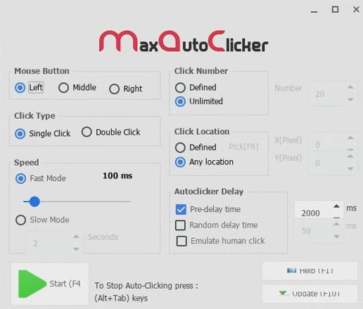 Download Max Auto Clicker for free (Windows, Linux)