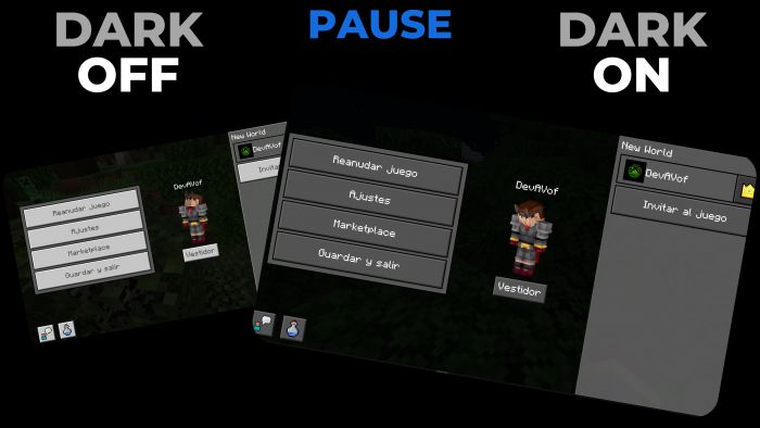 Dark Mode UI Texture Pack (1.19) - MCPE/Bedrock - 9Minecraft.Net