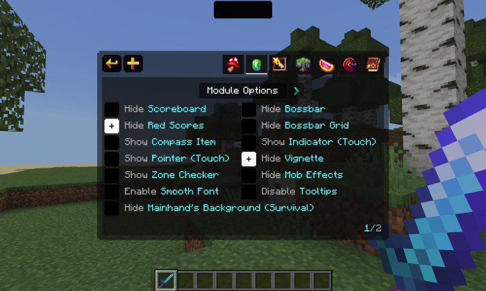 Utility ui. Меню в Minecraft с интерфейсом.