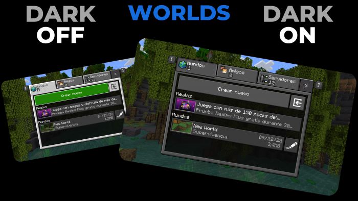 Dark Mode UI Texture Pack (1.19) - MCPE/Bedrock - 9Minecraft.Net