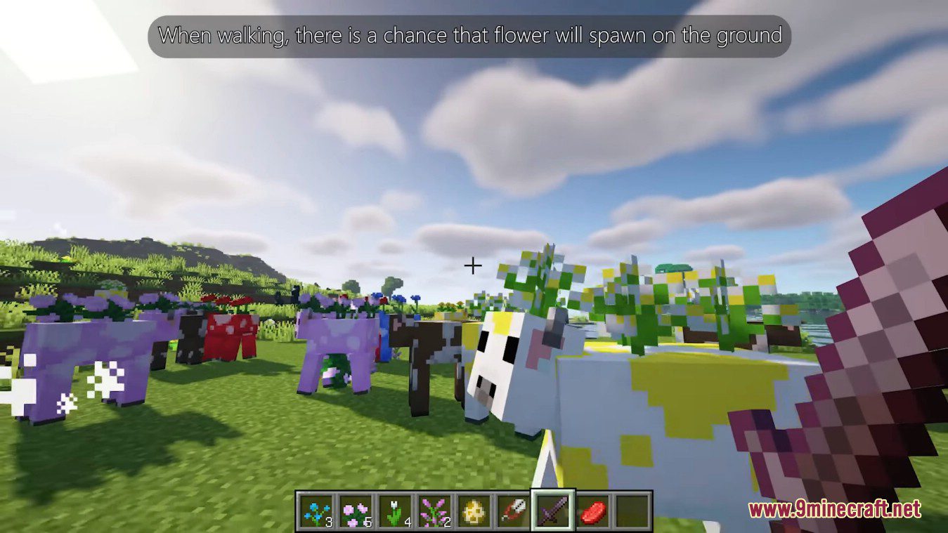 Mooblooms Mod 1.17.1 (Add cow color and flowers) - Minecraft