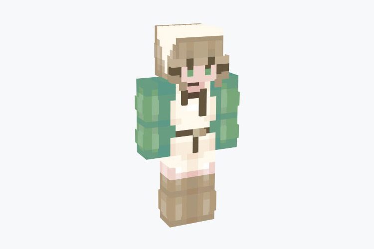 The Coolest Cottagecore Minecraft Skins In 2023 9Minecraft Net   Green Cottage Girl Skin 