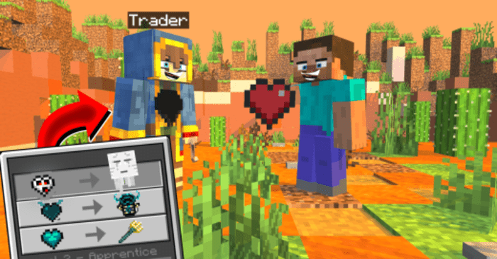 Minecraft But You Can Trade Mob Hearts Addon 1.20 1.19 MCPE