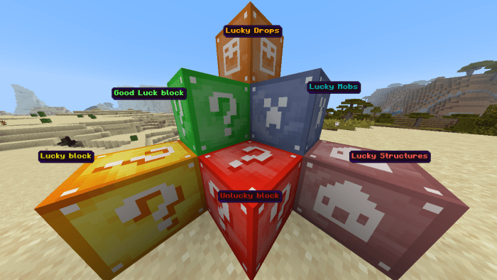 Lucky Block addon for Minecraft PE 1.20.41
