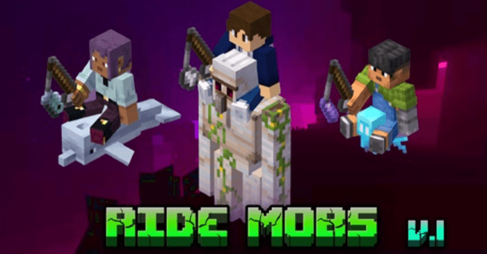 Ride All Vanilla Mobs Addon (1.20, 1.19) - MCPE/Bedrock Mod 